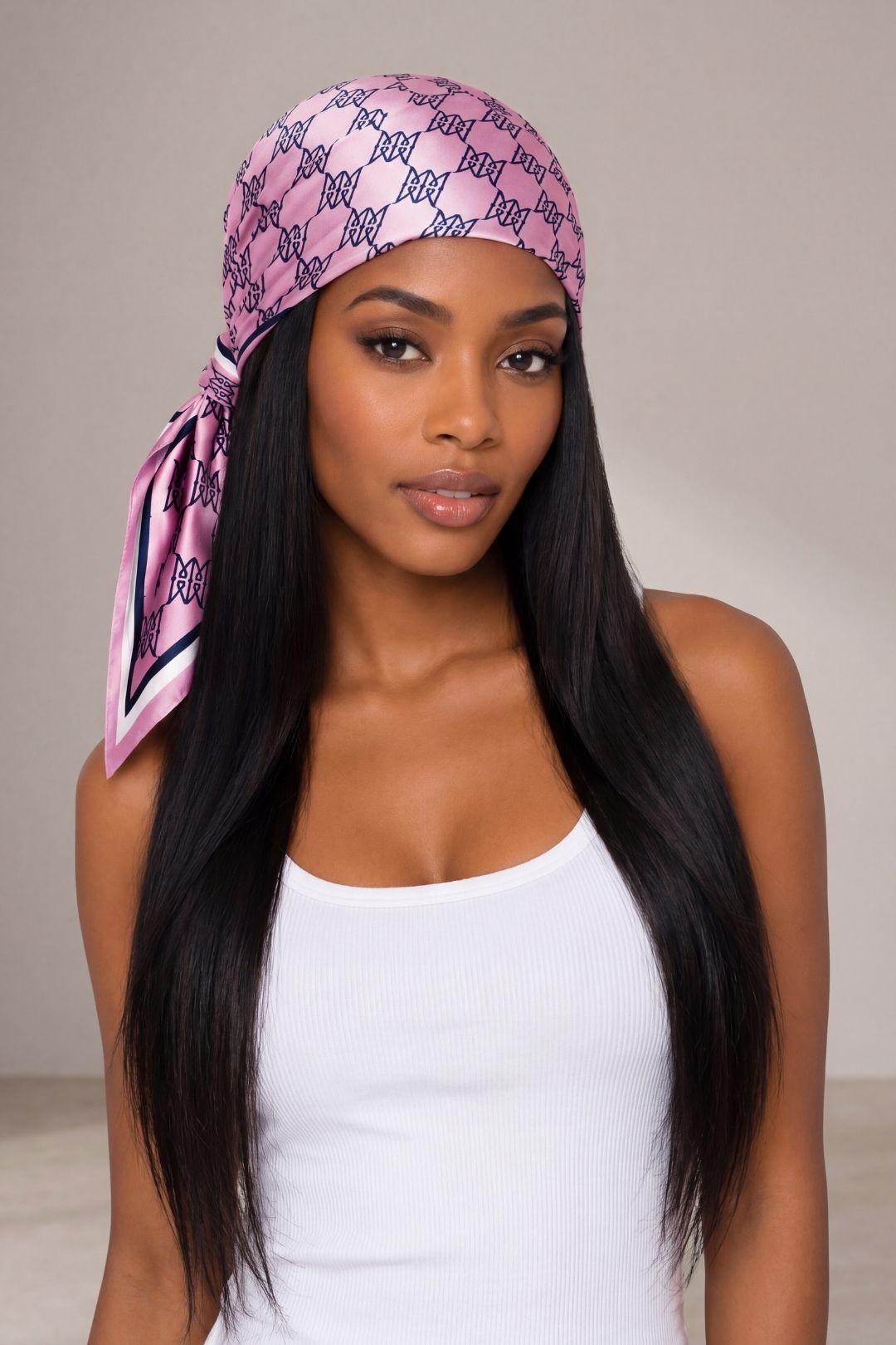 Pink Satin Scarf