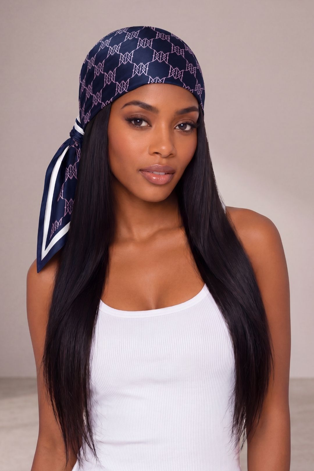 Blue Satin Scarf