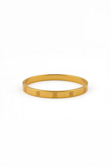 Gold Monogram Bangle